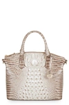 Brahmin Duxbury Croc Embossed Leather Satchel In Alabaster Melbourne