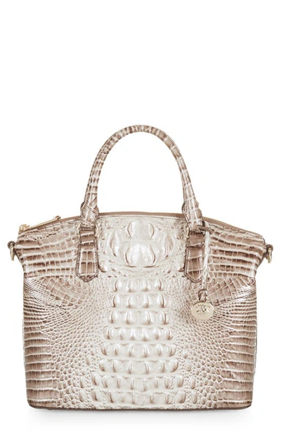 Brahmin Duxbury Croc Embossed Leather Satchel In Alabaster Melbourne