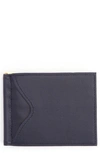 Royce New York Personalized Rfid Leather Money Clip Card Case In Navy Blue- Deboss