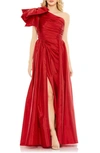 IEENA FOR MAC DUGGAL OVERSIZE BOW ONE SHOULDER A-LINE GOWN