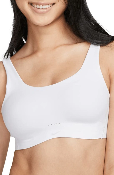 Nike Women's Alate Coverage Light-support Padded Sports Bra In White