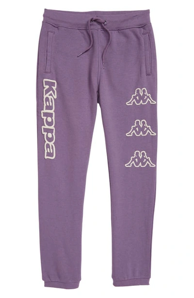 Kappa Kids' Arsyx Logo Graphic Sweatpants In Purple-beige-violet Dusty