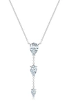 Crislu Oppulent Drops Y-necklace In Platinum