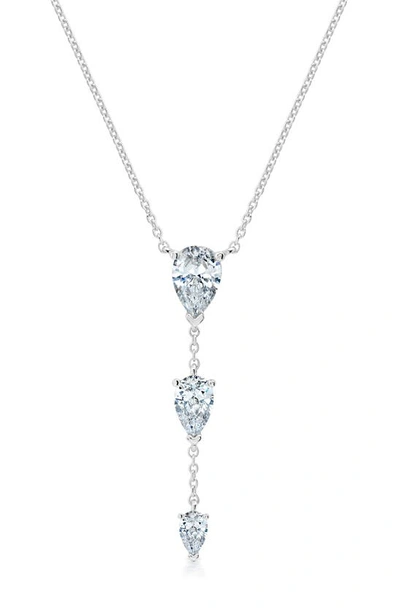 Crislu Oppulent Drops Y-necklace In Platinum