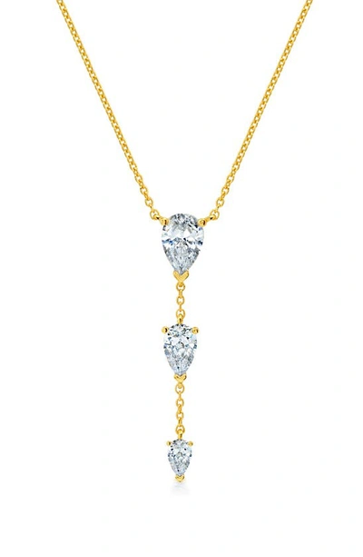 Crislu Oppulent Drops Y-necklace In Gold