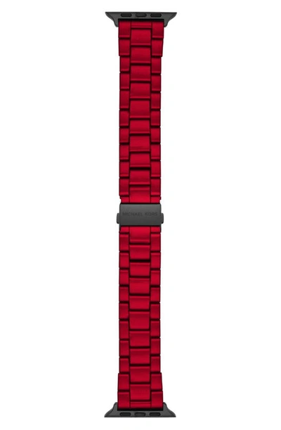 Michael Kors Red & Black Stainless Steel 22mm Apple Watch® Bracelet Watchband