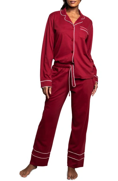 Petite Plume Astaire Luxe Pima Cotton Pajama Set In Bordeaux