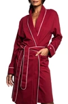 Petite Plume Luxe Pima Cotton Robe In Bordeaux