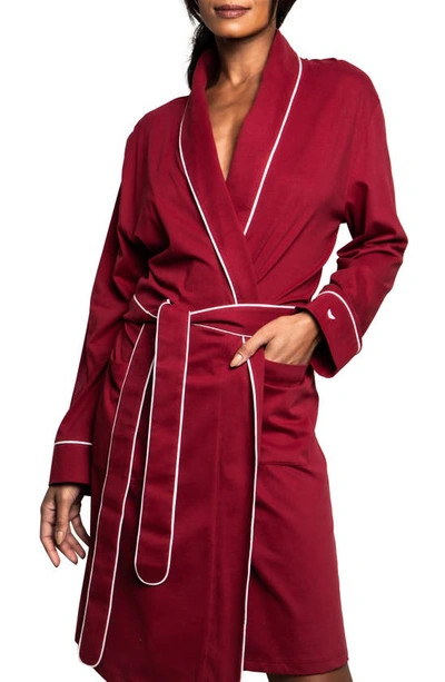 Petite Plume Luxe Pima Cotton Robe In Bordeaux