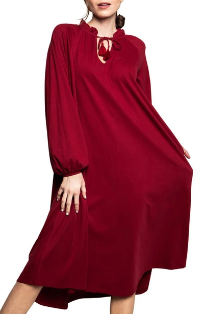 Petite Plume Garbo Bordeaux Luxe Pima Cotton Nightgown