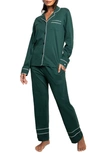 Petite Plume Luxe Pima Cotton Pajama Set In Green