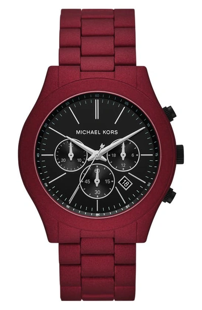 Michael Kors Slim Runway Chronograph Red Stainless Steel 