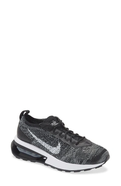 Nike Women's Air Max Flyknit Racer Shoes In Black/ White