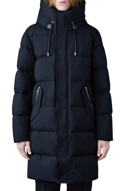 Mackage Antoine Windproof & Water Resistant Down Coat With Removable Bib In Black