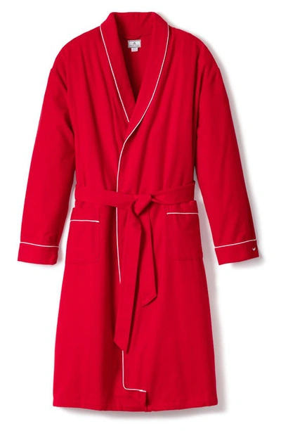 Petite Plume Cotton Flannel Robe In Red