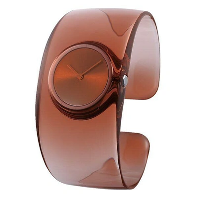 Pre-owned Issey Miyake Tokujin Yoshioka Design Wrist Watch Ny0w006 Brown From Japan