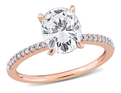 Pre-owned Harmony 2.00 Carat (ctw) Lab-created Moissanite Engagement Ring 14k Rose Gol In White