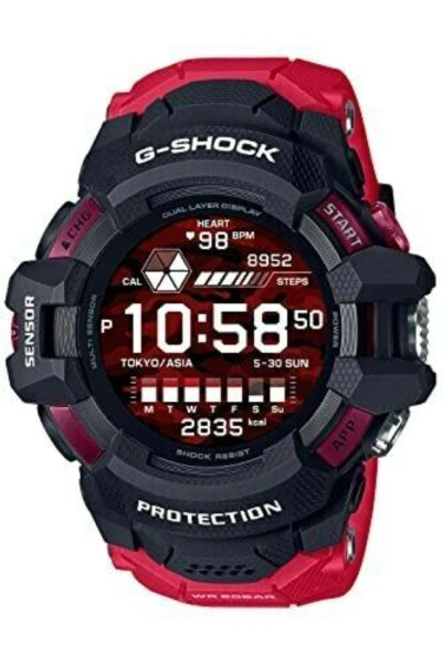 Pre-owned G-shock Casio  Watch Gsw-h1000-1a4jr Men's Red Digital Round Face G-squad..jp