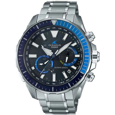 Pre-owned Casio Oceanus Ocw-p2000-1ajf Cachalot Diver`s 200m Titanium Bluetooth Men Watch