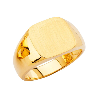 Pre-owned Tgdj 14k Yellow Gold Men's Signet Ring