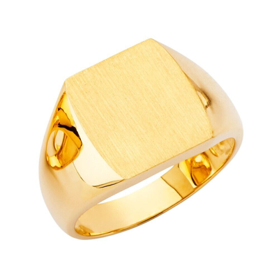 Pre-owned Tgdj 14k Yellow Gold Men's Signet Ring
