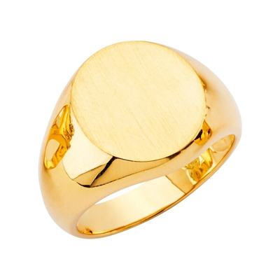 Pre-owned Tgdj 14k Yellow Gold Men's Signet Ring