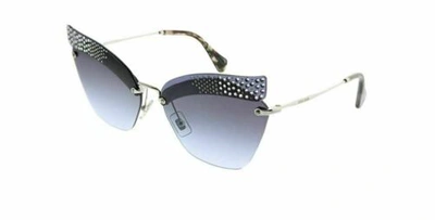 Pre-owned Miu Miu 0mu 56ts Special Project Kjg2f0 Dark Blue Transp Sunglasses In Purple