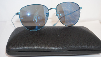 Pre-owned Balenciaga Sunglasses Aviator Green Green Imprint Bb0088sk 006 57 17 145