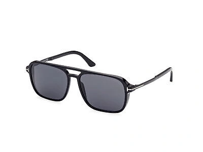Pre-owned Tom Ford Sunglasses Ft0910 Crosby 01a Black Smoke Man In Gray