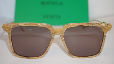 Pre-owned Bottega Veneta Sunglasses Beige Gold Brown Bv1006s 004 55 15 145