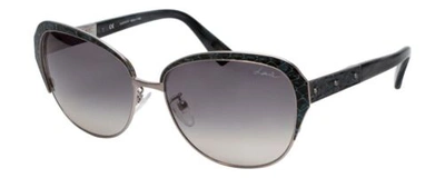 Pre-owned Lanvin Sunglasses Snakeskin Turquoise Blue/silver Grey Gradient Sln035m-0k20-58 In Multicolor