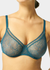 Simone Perele Comete Molded Full Cup Convertible Lace Bra In Mystery Blue