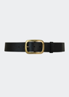 Vaincourt Paris La Captivante Pebbled Leather Belt In Black