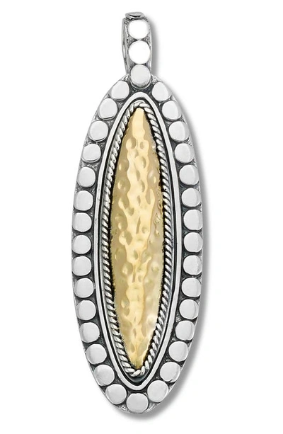 Samuel B. 18k Gold & Sterling Silver Hammered Pendant In Silver And Gold