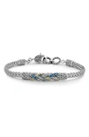 Samuel B. 18k Gold & Sterling Silver Blue Topaz Bracelet In Blue