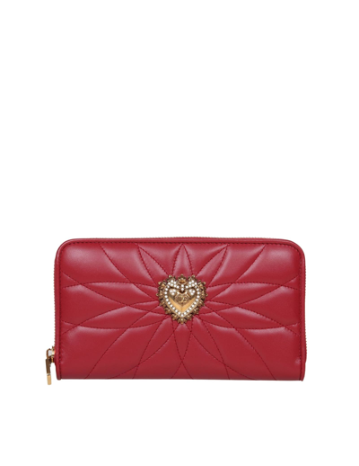 Dolce & Gabbana Devotion Wallet In Matelasse Nappa In Red