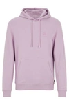 Hugo Boss French-terry-cotton Hooded Sweatshirt With Logo Patch In Purple