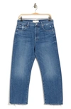 Mother The Ditcher Crop Straight Leg Jeans In Broken Record