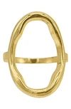 Adornia Open Hammered Oval Ring In Yellow