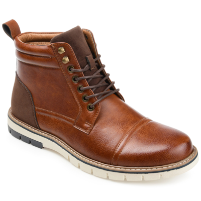 Vance Co. Lucien Vegan Leather Cap Toe Boot In Brown