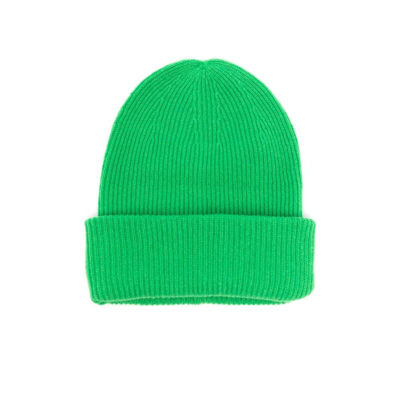 Lisa Yang Green Stockholm Ribbed Cashmere Beanie