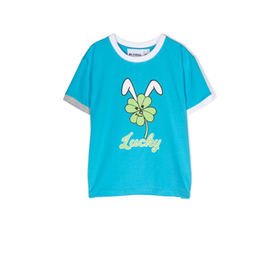Natasha Zinko Kids' Graphic-print Short-sleeved T-shirt In Blue