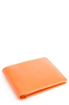 Royce New York Personalized Rfid Leather Trifold Wallet In Orange- Gold Foil