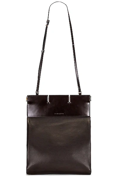 Peter Do Combo Hinge Tote In Shiny Brown & Brown