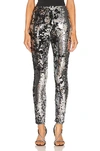 Isabel Marant Black And Silver Madilio Sequinned Leggings In Silver