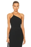 Helmut Lang One-shoulder Cross Strap Tank Top In Black