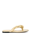 Bottega Veneta Dot Lagoon Chain Flat Sandals In Cane Sugar