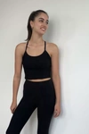 Beyond Yoga Space-dye Slim Racerback Cropped Tank In Black