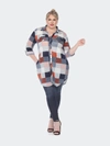 White Mark Plus Size Plaid Tunic Shirt In Blue/brown