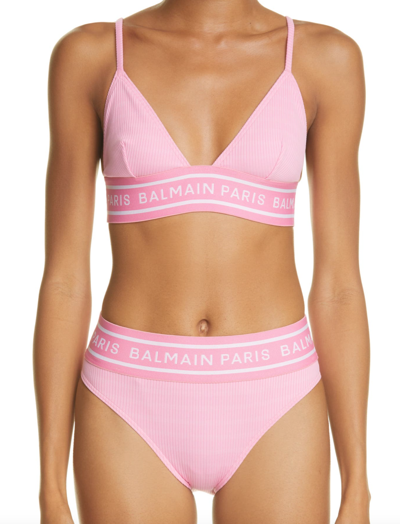 Pre-owned Balmain Bikini In Pink